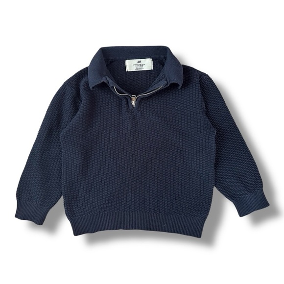 H&M | Navy Half-Zip Polo Sweater (4T) - Picture 3 of 7